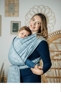 Lenny Lamb chusta żakardowa Platinum blue M