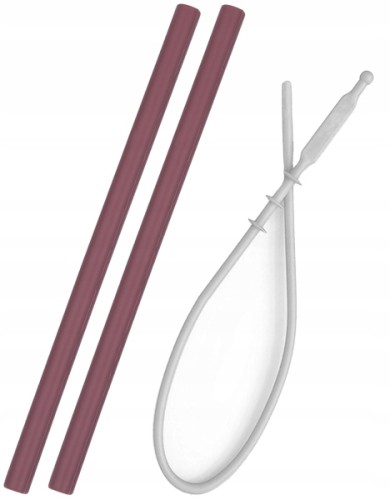 MINIKOIOI słomki silikonowe 2szt z czyścikiem róża