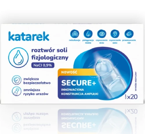Katarek sól fizjologiczna 20szt. NaCl 0,9%  Secure+