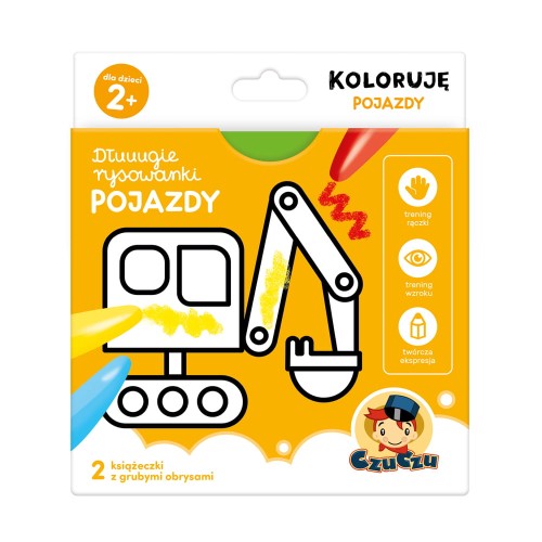 CzuCzu Dłuuugie rysowanki kolorowanka Pojazdy 2+