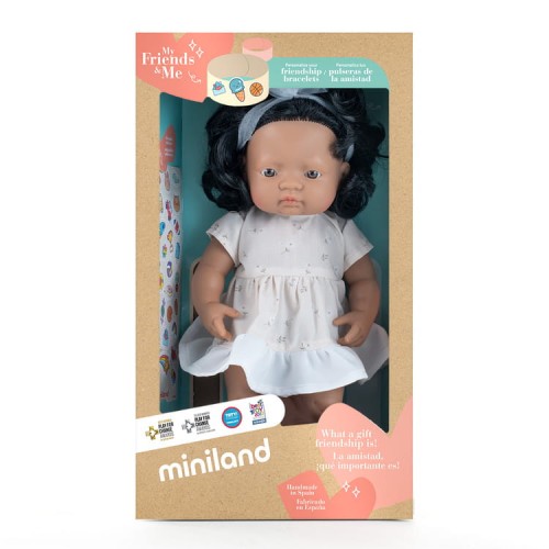 Miniland Lalka dziewczynka Latynoska 38 cm My Friends & Me