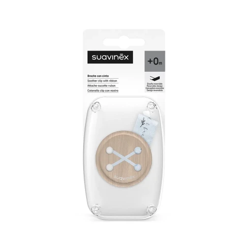 Suavinex klips do smoczka z tasiemką niebieski wild & free