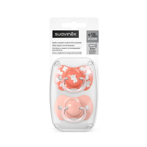 Suavinex smoczek 18 m+ rózowy SX fizjologiczny wild & free