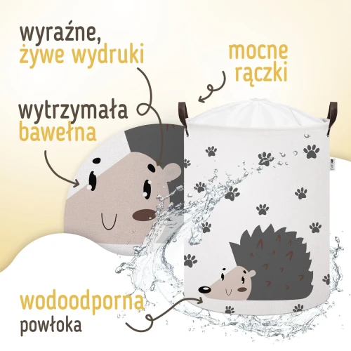 SIPO Kosz na zabawki Jeżyk 43 L. ściągacz