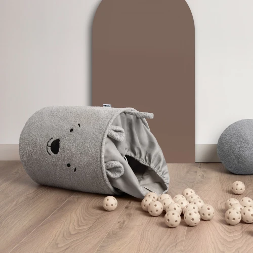 SIPO Kosz na zabawki szary miś  43 L.  XL ściągacz