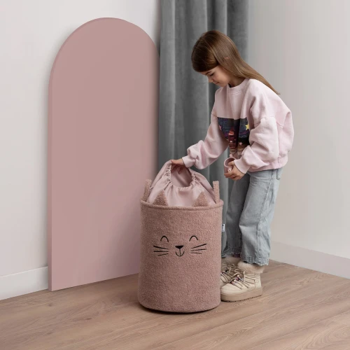 SIPO Kosz na zabawki kot różowy 43 L.  XL ściągacz