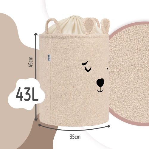 SIPO Kosz na zabawki Bear miś 43 L.Boucle XL ściągacz