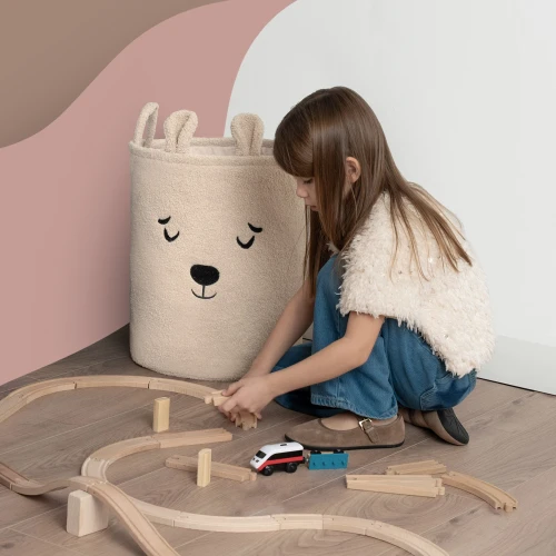 SIPO Kosz na zabawki Bear miś 43 L.Boucle XL ściągacz