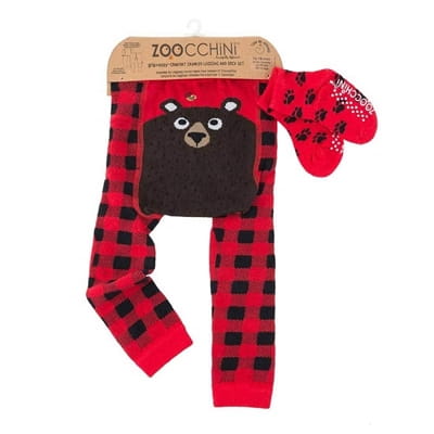 Zoocchini Legginsy i Skarpetki Niedźwiedź 6-12m.  
