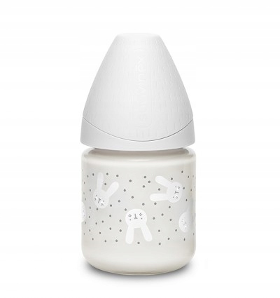 Butelka Suavinex szklana 120ml, Hygge szara