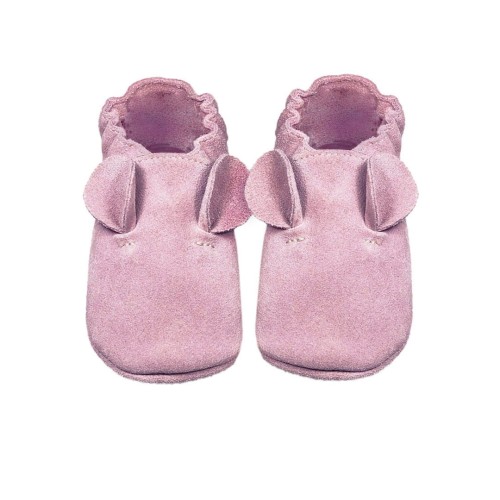Babice paputki Soft kapcie myszka róż zamsz 0-6m. S