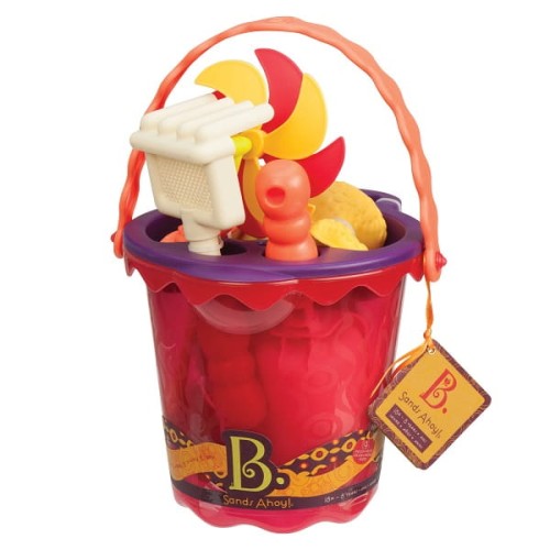 B.TOYS wiaderko do piasku z akcesoriami red