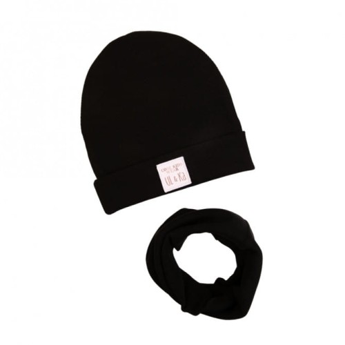 UL&Ka CZAPKA +komin LINE komplet 10+ l. black 