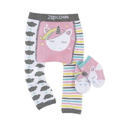 Zoocchini Legginsy i Skarpetki Jednorożec 12-18m. 