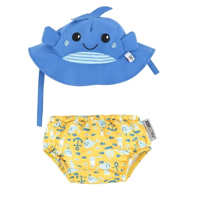 Zoocchini Pieluszka + czapka 6-12m. Wieloryb 