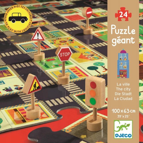 Djeco Puzzle Ulice w mieście znaki drogowe DJ07161