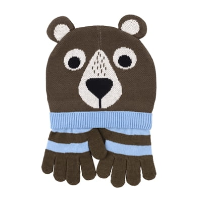 Zoocchini Komplet Czapka i Rękawiczki MIś M 3-5 l.