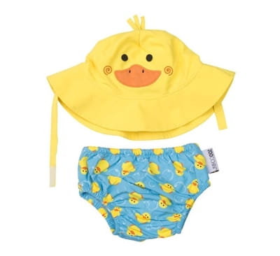 Zoocchini Pieluszka + czapka 6-12m. Kaczuszka