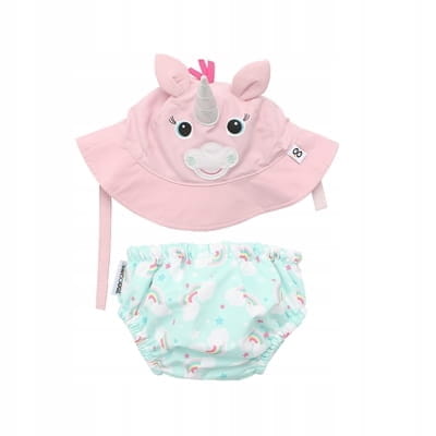 Zoocchini Pieluszka + czapka 12-24m. Jednorożec