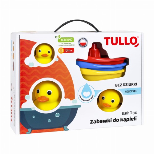 Tullo ZABAWKI DO KĄPIELI kaczuszki BEZ DZIURKI zestaw