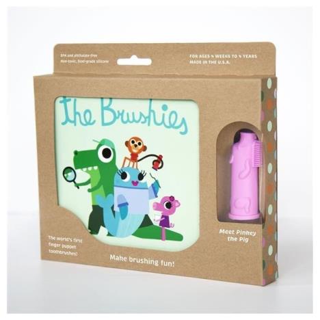 THE BRUSHIES Szczoteczka silikonowa z książeczką PL świnka