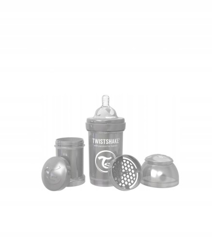 Twistshake Butelka antykolkowa 180ml,perłowy szary