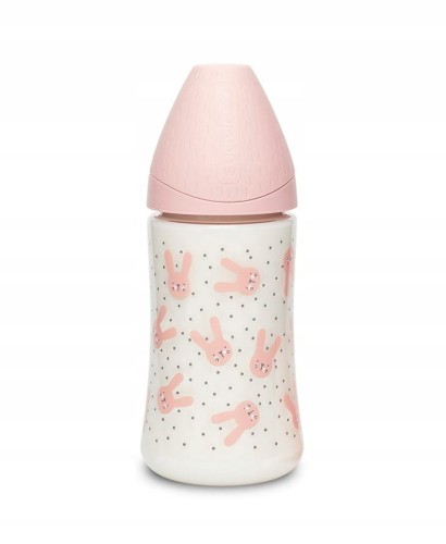 Butelka Suavinex premium 270ml 3P królik RÓŻOWY