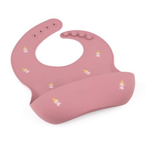 PETITE&MARS Silikonowy śliniak Rose princess