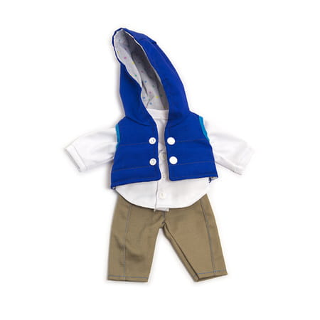 Miniland ubranko dla lalki zestaw 32cm. spodnie kamizelka bluza