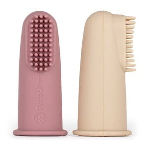 Petite&Mars silikonowe szczoteczki na palec 2szt.  Rose&Sand