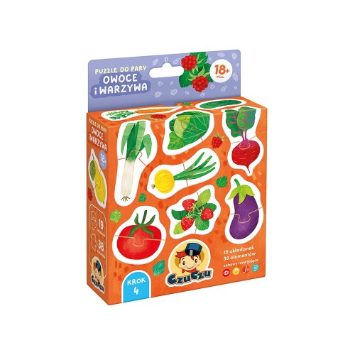 CzuCzu Puzzle do pary warzywa i owoce 18m+