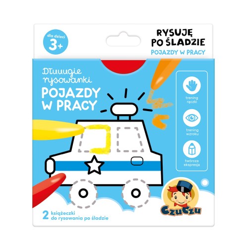 CzuCzu Dłuuugie rysowanki kolorowanka Pojazdy w pracy 3+