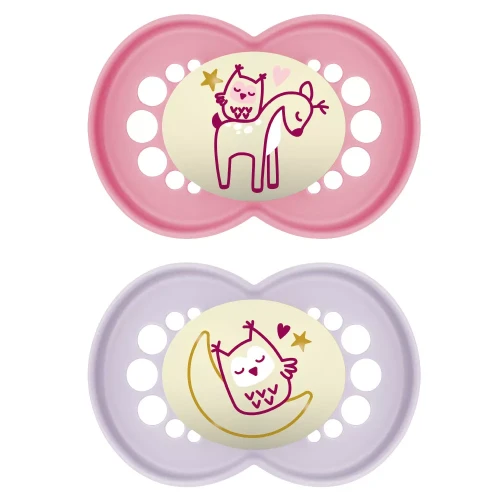 mam baby smoczek 16m.+  2szt. girl night new