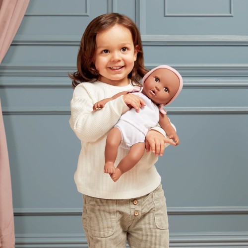 Lullababy Lalka NIEMOWLĘ 35cm ciemna cera