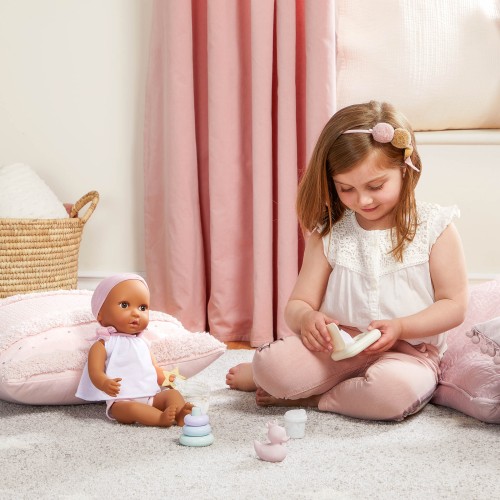 Lullababy Lalka NIEMOWLĘ 35cm ciemna cera