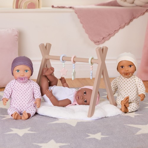 Lullababy Lalka NIEMOWLĘ 35cm ciemna cera