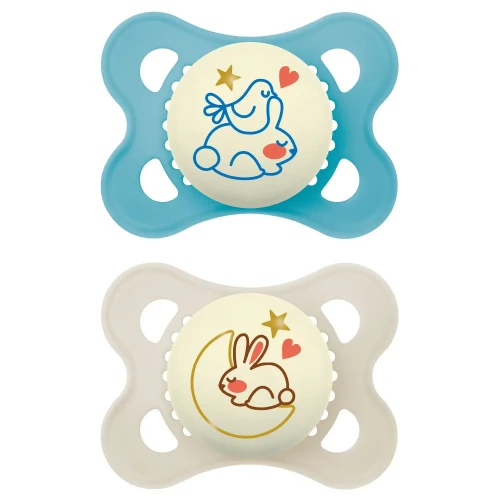 mam baby smoczek 2-6m. 2szt. night boy blue