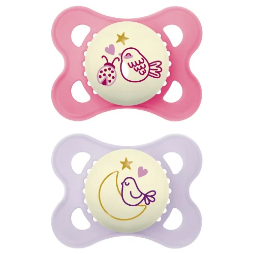 mam baby smoczek 2-6m. 2szt. night girl