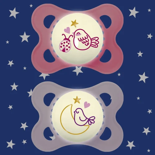 mam baby smoczek 2-6m. 2szt. night girl