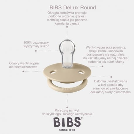 BIBS smoczek De lux 0-36msc. Desert Sand