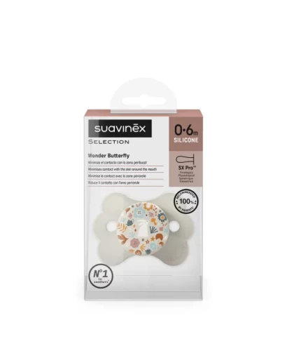 Suavinex smoczek 0-6m symetryczny motylek beżowy liberty