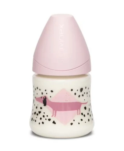 Butelka Suavinex 150ml 0m+ różowa piesek