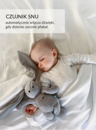 Szumiś królik szary z lampką 5w1 szumisie