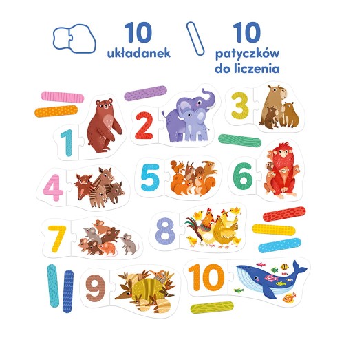 CzuCzu Puzzle do pary Cyferki 3+ 10 układanek