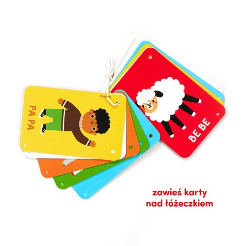 CzuCzu książeczka kontrasty na sznurku karty 6m+