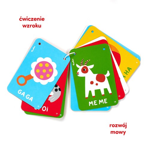 CzuCzu książeczka kontrasty na sznurku karty 6m+
