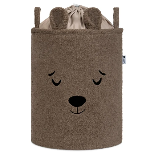 SIPO Kosz na zabawki Bear miś 43 L.Brązowy XL ściągacz