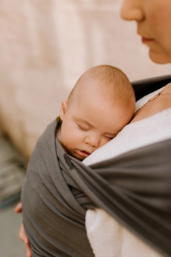 BOBA Chusta do noszenia niemowląt Wrap szara nosidełko