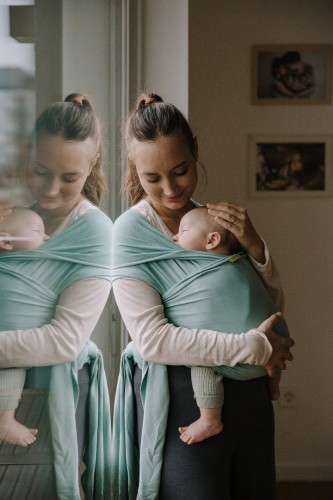 BOBA Chusta do noszenia niemowląt Wrap morska zieleń  nosidełko