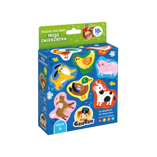 CzuCzu Puzzle do pary MOJE zwierzątka  18m